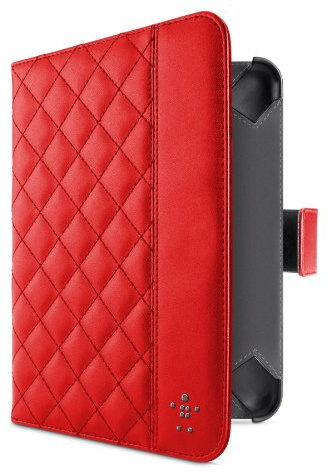 Belkin F7N040vfC02 Housse folio matellassée  haut de gamme avec stand intégré  pour iPad mini et iPad mini 2 Retina Rouge