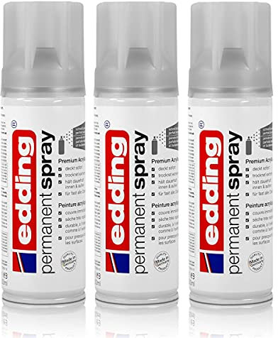 3x edding Permanent Spray Klarlack seidenmatt 200 ml Acryl-Qualität