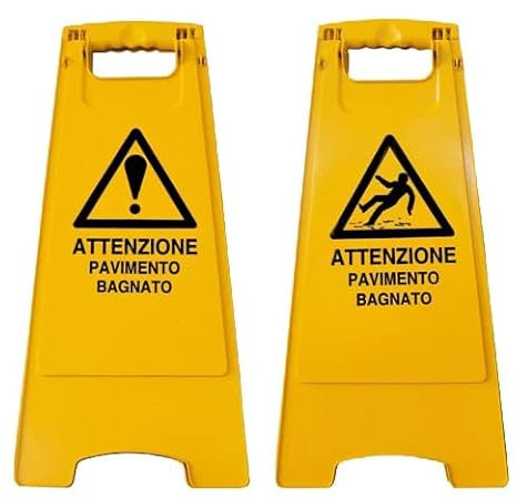 PANNELLO DI AVVISO PAVIMENTO BAGNATO GIALLO