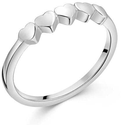 MATERIA 925 Sterling Silber Ring Herzen hochglanzpoliert - Damen Ring Liebe inkl. Schmuckbox #SR-71, Ringgrößen:57 (18.1 mm Ø)
