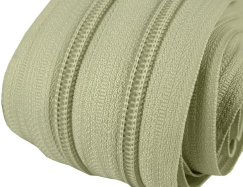 2 m endlos Reißverschluss 5 mm Laufschiene + 5 Zipper Meterware teilbar Farbwahl (lindgrün)