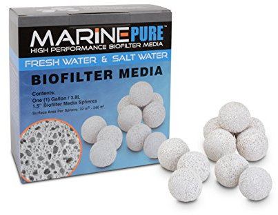 CerMedia MarinePure 1.5-Inch Sphere Bio-Filter Media for Marine and Freshwater Aquariums, 1-Gallon,White