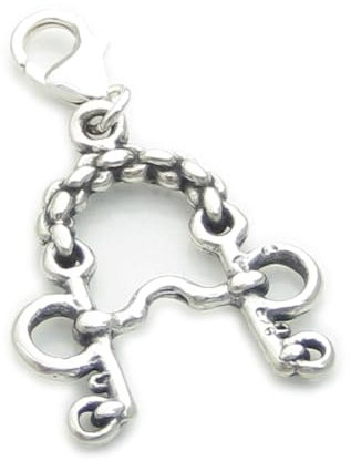 Trense Pelham Bit auf Clip Sterling Silber Charm .925 x 1 Charms