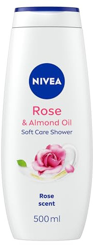 NIVEA Rose & Almond Oil Shower Cream (500 ml, Pack of 6), Moisturising Shower Gel with Almond Oil, Luxurious Body Wash for Women, Body Wash with Vitamin C, E