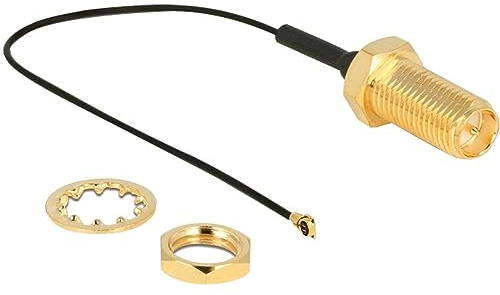 Delock RP-SMA 12465 0,1m MHF IV/HSC mxhp32 schwarz Koaxialkabel RP-SMA Koaxialkabel (MHF IV/HSC mxhp32, schwarz, Polybeutel)