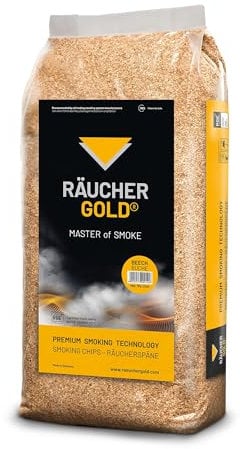 15kg Räucherspäne Rettenmaier Räuchergold HBK 750/2000 Körnung 0.75 bis 3.0 mm