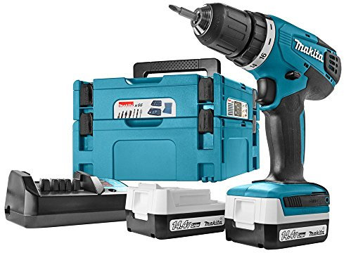 Taladro atornillador de 14,4 V (2 x 1,3 Ah) con 66 accesorios en MAKPAC - MAKITA DF347DWJX4