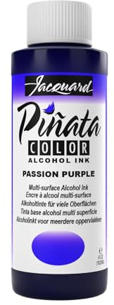 Jacquard Pinata Alcohol Ink - Passion Purple - Professional and Versatile Ink that Produces Color Saturated and Acid-Free Results - 4 Fluid Ounces - Made in The USA