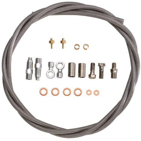 Hope Braided Stainless Hydraulic Hose Kit Silver, 1600Mm, Fittings Included