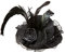 W WIDMANN MILANO Party Fashion 1420N - Minihut Schwarze Witwe, mit schwarzer Rose und Federn, Haarklammer, Hut, Kopfschmuck, Accessoire, Karneval, Mottoparty, Halloween