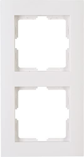 Kopp ATHENIS 2-fach Abdeckrahmen in Rein-Weiß - 86 x 157 x 9,5 mm - Rahmen für Steckdosen & Schalter - Eleganter Steckdosenrahmen aus Kunststoff - Hochwertiger Lichtschalter-Rahmen