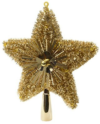 Christbaumspitze Kunststoff 23cm Stern bruchsicher Weihnachtsbaumspitze gold