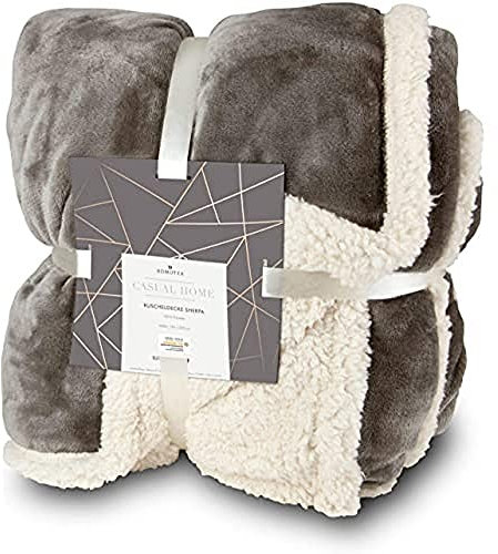 Römer Wellness Kuscheldecke Sherpa – 150 x 200 cm, 430 g/m², kuschelige Unterseite, warme Oberseite, mit Satinband verpackt, antistatisch, ganzjährig