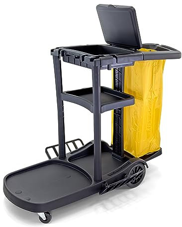 Commercial Housekeeping cart Janitorial cart with Cover and Vinyl Bag, L 52 x W 22 x H 40