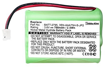 Akku-King Akku kompatibel mit Alcatel BATT-2795, BC101272, C101272 - NI-MH 700mAh - für Altiset Comfort, Ericsson DT230, Motorola Babyphone MBP33, MBP36