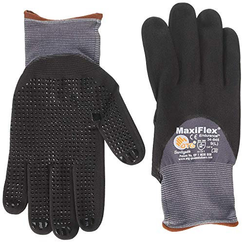 ATG 34-845/M MaxiFlex Endurance Handschuhe, Nylon, Micro-Foam Nitril, 3/4 Grip, Größe M, Schwarz / Grau, 12 Paar pro Packung