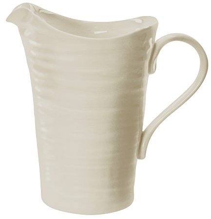 Portmeirion Sophie Conran Pebble Large Pitcher with Handle | 58 Oz Serving Pitcher for Hot or Cold Beverages | Made from Fine Porcelain | Dishwasher and Microwave Safe