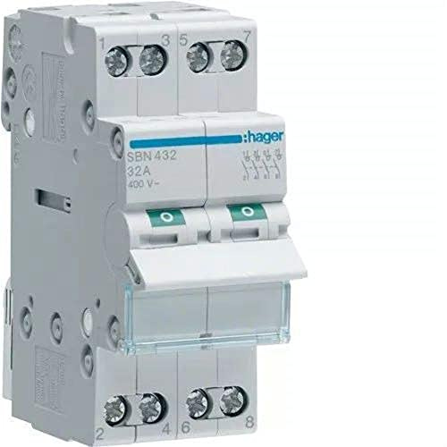 Interruptor modular, 4 polos, 32A
