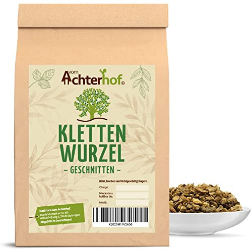 Klettenwurzel geschnitten 250g | getrocknete und fein geschnittene Klettenwurzel | leicht herber, harmonischer Geschmack | ideal für Klettenwurzeltee | vom Achterhof