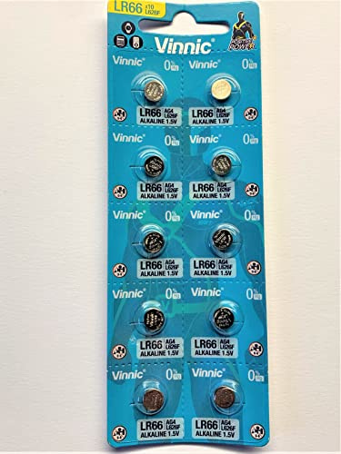 Vinnic L626-C10-Ag4 Alkaline Manganese Button (Pack of 10) Cells