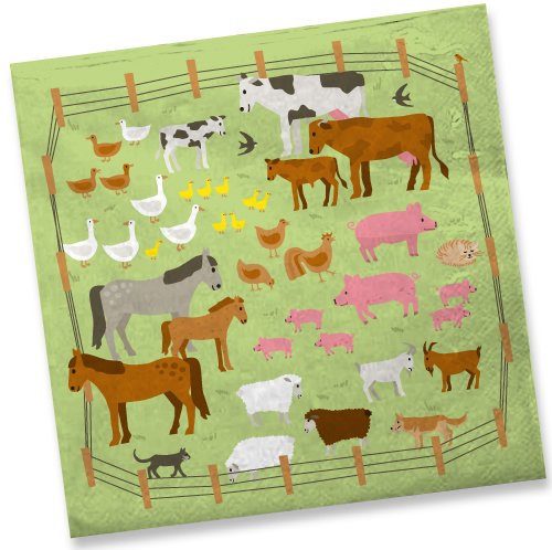 20 Servietten * Bauernhof * für Kindergeburtstag // Mottoparty Kinder Geburtstag Party Tiere Farm Kinderparty Farm Napkin Papierservietten