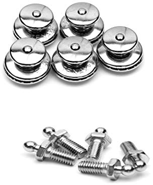 5 x Tenax Schraube M5 für Holz, GFK, Blech und 5 x Tenax Oberteil | Messing | Für Verdeck & hohe Axial- und Scherkräfte verwendbar | Länge: 10 mm | 5 x TENAX Set