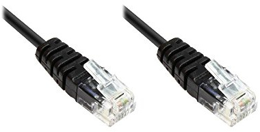 Good Connections ISDN-Anschlusskabel, 2x RJ11 Stecker, 4-adrig, rund, schwarz, 2m