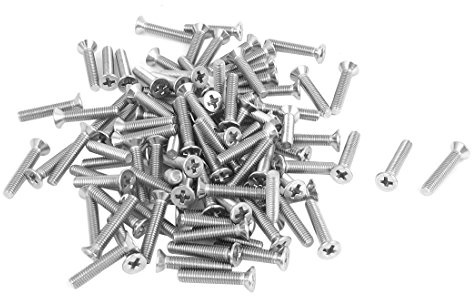 uxcell M3 x 16mm Phillips Flat Head Countersunk Bolts Machine Screws 100pcs
