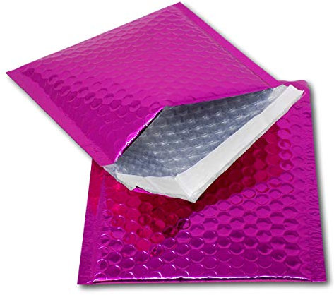 EPOSGEAR METHP10 Luftpolstertaschen, metallische Folie, 165 x 165 mm, Pink, 10 Stück