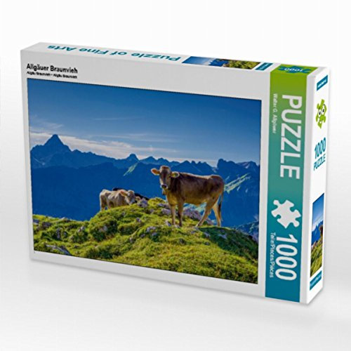 CALVENDO Puzzle Allgäuer Braunvieh 1000 Teile Puzzle quer | Lege-Größe cm Foto-Puzzle für glückliche Stunden