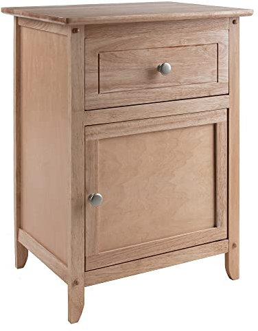 Winsome 81115 Beistelltisch aus Verbundholz mit satiniertem Nickelknauf, 63 x 48 x 37 cm