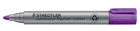 Staedtler Lumocolor Flipchart Marker 356-6 Bullet Tip - Violet (Pack of 10) | Round tip, water-soluble, DRY SAFE technology - for flip charts - item no. 356-6