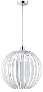 Trio Leuchten Pendelleuchte in Chrom, Acrylstäbe transparent, exklusive 1x E27 maximal 60W, ø 40 cm, Höhe: 150 cm 304100100
