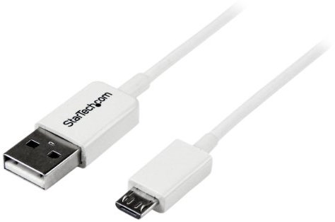 StarTech.com Câble Micro USB 2 m - A vers Micro B - Cordon Micro USB 2.0 - 1x USB A (M) 1x USB Micro B (M) - Blanc 2m (USBPAUB2MW)