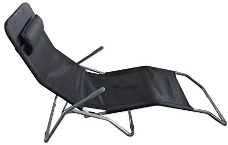 SupaGarden Saint Tropez Lounger, Steel Frame And Textoline Mesh,Black,metal, Fabric