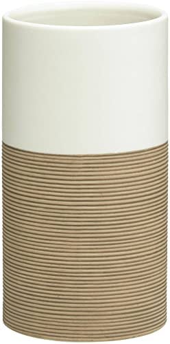 Sealskin Becher Doppio, Zahnputzbecher aus natürlichem Porzellan, Farbe: Sand, handbemalt