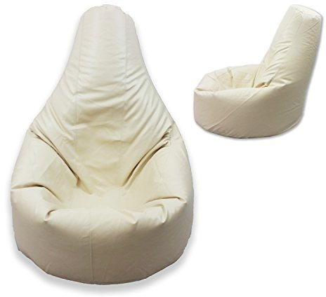 Beanbag Cream Gamer Arm Chair Adult GAMING Bean Bag Faux Leather Game XL Seat POD Bags