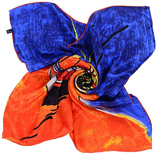 Salutto Quadratischer Damenschal, Seide, Van Gogh, bemalt, 1, Einheitsgröße