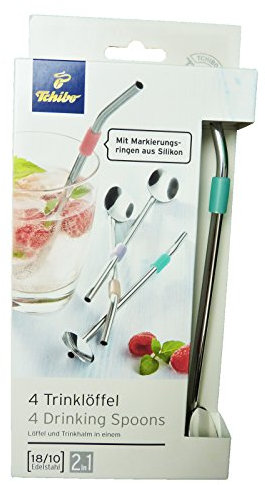 TCM Tchibo 4 X bevanda cucchiaio cucchiaio in acciaio inox 18/10 con contrassegni colorati