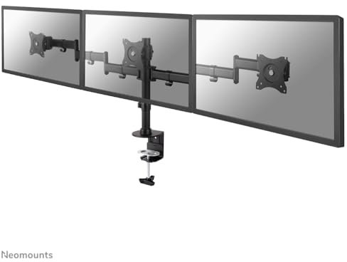 Newstar NM-D135D3BLACK Tilt/Turn/Rotate Triple Desk Mount (clamp) for three 10-27 Monitor Screens, Height Adjustable - Black