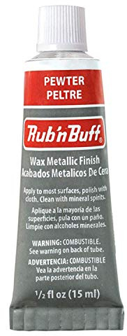 AMACO 76380A Rub 'n Buff Wax Metallic Finish, Pewter, 0.5-Fluid Ounce
