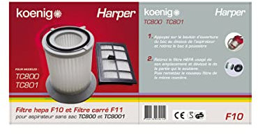 H.Koenig FT812 Filtre HEPA pour Aspirateur TC801/TC802