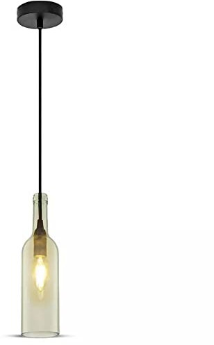 V-TAC - VT-7558 - Lampadario con Portalampada Bottiglia, (AC 220-240V, Max. 60W, attacco E14, Grigio, Ø72 x 280 x 1150 mm