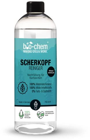bio-chem Scherkopfreiniger Nachfüllflüssigkeit für Reinigungs-Kartuschen von Rasierer/Rasierapparat/Elektrorasierer/Bart-Trimmer von Braun und aller anderen Marken - 750 ml