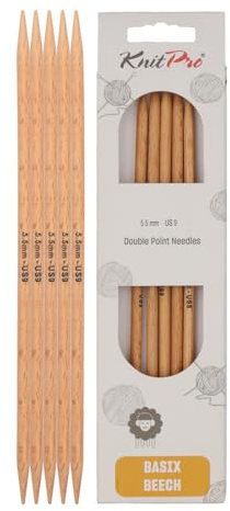 KnitPro Basix Beech Double Pointed Needles 8 (20cm) | 5.50mm
