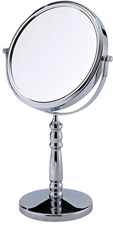 Showerdrape Rho Chrome Freestanding Reversible Tall Vanity Mirror 5x Magnification