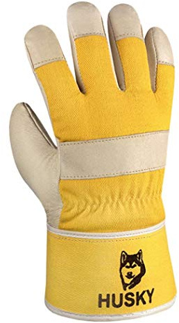1 Paar, Husky Schweinsvolllederhandschuh mit Winterfutter, Größe 10 (XL)