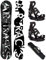 Airtracks Herren Snowboard Set Freeride Freestyle – Refractions Game Wide Snowboard 165 - Softbindung Master XL - SB Bag