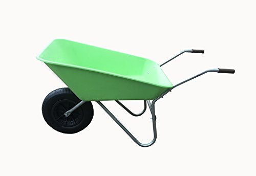KetoPlastics 85L LIME GREEN PLASTIC WHEELBARROW WITH BLACK PNEUMATIC WHEEL - EXCELLENT QUALITY