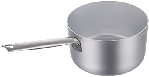 Pentole Agnelli Linea Alluminio 3 mm Professionale Casseruola Alta con Manico Inox, Argento, 22 cm